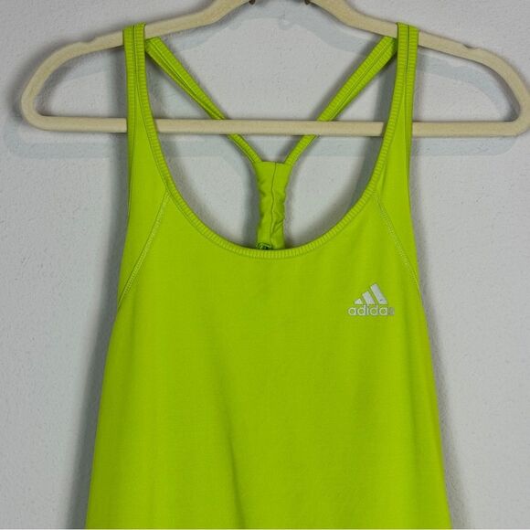 Adidas Neon Green Loose Racerback Tank Top L - Picture 2 of 8